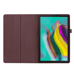 Etui en PU texture litchi avec support café pour votre Samsung Galaxy Tab A 10.1 (2019) SM-T515