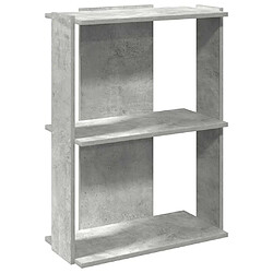 vidaXL Bibliothèque à 3 niveaux gris béton 60x30x80 cm bois ingénierie