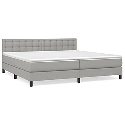 Maison Chic Lit Adulte - Lit simple Lit à sommier tapissier avec matelas moelleux - Meuble de Chambre - Gris clair 200x200cm Tissu -MN38605