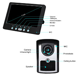 7 pouces moniteur HD caméra vidéo porte interphone système de interphone IR vision nocturne filaire caméra de sonnette