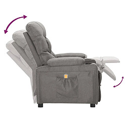 Acheter vidaXL Fauteuil de massage Gris clair Tissu