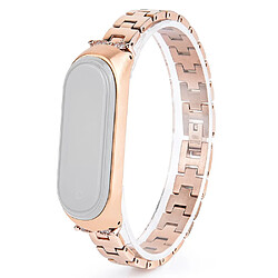 Bracelet en métal chaîne décorative en strass bling bling, or pour votre Xiaomi Mi Band 3/4