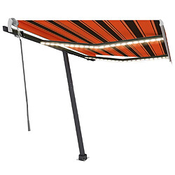 vidaXL Auvent manuel rétractable avec LED 300x250 cm Orange et marron