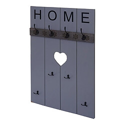 Decoshop26 Portemanteau mural Home avec 8 crochets panneau armoire design vintage 91 x 60 cm gris-bleu 04_0008173