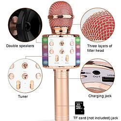 Yonis Microphone Bluetooth Sans Fil Avec Lumières pas cher