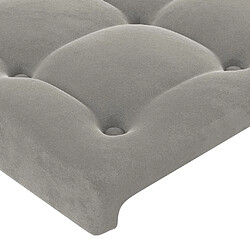 Maison Chic Tête de lit scandinave à LED,meuble de chambre Gris clair 147x16x118/128 cm Velours -MN38642 pas cher