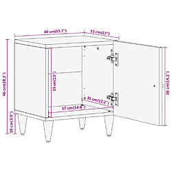 vidaXL Tables de chevet 2 pcs 40x33x46 cm Bois de manguier solide pas cher