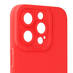 Avizar Coque pour iPhone 15 Pro Silicone Mat Protection Caméra Rouge