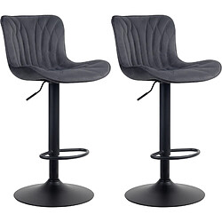 Non Lot de 2 tabourets de bar Linus velours