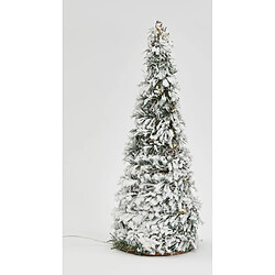 But Sapin LED givré H. 40 cm Vert/Blanc