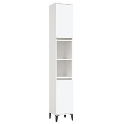 vidaXL Armoire de salle de bain blanc 30x30x190 cm bois d'ingénierie