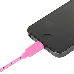 Avis Wewoo Câble rose pour iPhone 6 et 6 Plus, 6s 6s Plus, 5 5S 5C de charge de transfert de données USB en nylon de style 2m,