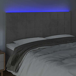 Avis Maison Chic Tête de lit scandinave à LED,meuble de chambre Gris clair 160x5x118/128 cm Velours -MN92016