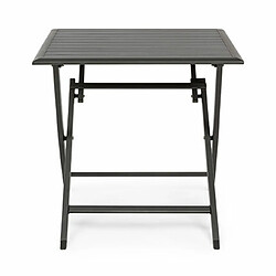 Mes Table de jardin pliante 70x70x71 cm en alu anthracite - BAIO