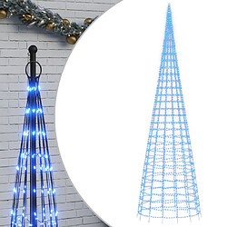 vidaXL Arbre de Noël lumineux sur mât de drapeau 3000 LED bleu 800 cm