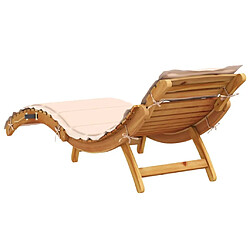 Acheter Maison Chic Chaise longue avec coussin - Transat beige bois d'acacia solide