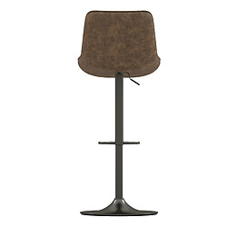 Avis Moloo DINO-Tabouret de bar en cuir synthétique Marron-gris bronze (x2)