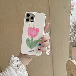 GUPBOO Étui pour iPhone11ProMax Bracelet de cas de téléphone japonais et coréen Graffiti One Pink Tulip