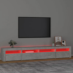 Acheter vidaXL Meuble TV avec lumières LED Gris béton 240x35x40 cm