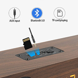 Acheter Universal Haut-parleurs portables haut-parleurs TV en bois haut-parleurs Bluetooth portables colonnes sans fil home cinéma basse stéréo subwoofer multifonctionnel avec (marron)