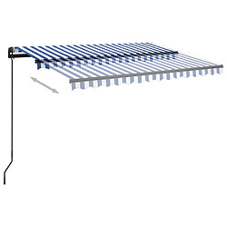 Acheter Maison Chic Auvent automatique | Store banne extérieur | Marquise capteur de vent et LED 3x2,5 m Bleu et blanc -MN36410