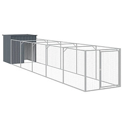 Niche pour chien avec cour,Abri Maisonnette pour chien anthracite 110x609x110 cm -MN69163