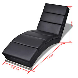 Acheter vidaXL Chaise longue Noir Similicuir