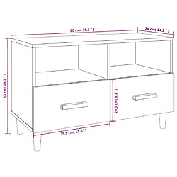 vidaXL Meuble TV Chêne fumé 80x36x50 cm Bois d'ingénierie pas cher