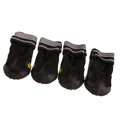 4pcs chien de compagnie anti-dérapant imperméable à l'eau de randonnée baskets chaussures d'escalade noir 4 pas cher