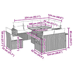 vidaXL Salon de jardin 9 pcs avec coussins noir résine tressée pas cher