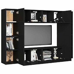 Avis Maison Chic Ensemble de meubles TV 8 pcs | Banc TV Moderne pour salon | Meuble de Rangement - Noir Aggloméré -MN36191