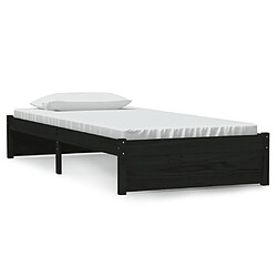 vidaXL Cadre de lit sans matelas noir bois massif 90x190 cm