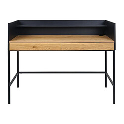 Acheter Decoshop26 Bureau table d'ordinateur avec 2 tiroirs et espace de rangement 120x50 cm MDF aspect chêne et métal 04_0006056