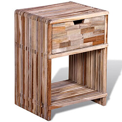 Maison Chic Table de chevet,Table de nuit,Table d'appoint pour salon avec tiroir Bois de teck recyclé -MN11245