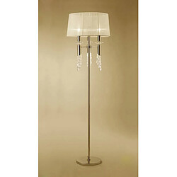 Luminaire Center Lampadaire Tiffany 3+3 Ampoules E27+G9, doré avec Abat jour crème & cristal transaparent