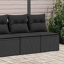 vidaXL Salon de jardin avec coussins 2 pcs noir résine tressée acacia