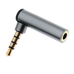 Acheter 3.5mm mâle à femelle adaptateur audio à angle droit convertisseur de casque gris