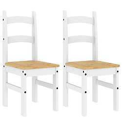 Decoshop26 Set de 2 chaises de salle à manger design rustique 40 x 46 x 99 cm en bois de pin blanc DEC025474