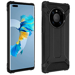 Avizar Coque Huawei Mate 40 Pro / 40 Pro Plus Bi-matière Design Relief Anti-chute Noir