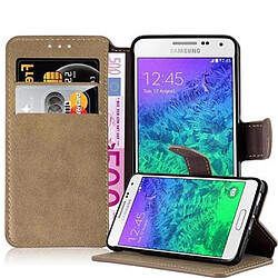 Cadorabo Coque Samsung Galaxy ALPHA Etui en Brun