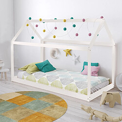 Le Quai Des Affaires Lit cabane PANDA 70x140 + 1 sommier / Blanc Lit cabane 70x140 cm blanc laquÃ© PANDA - sommier inclus