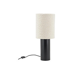 Aubry Gaspard Lampe en métal et coton bouclette noire. Lampe en métal et coton bouclette noire