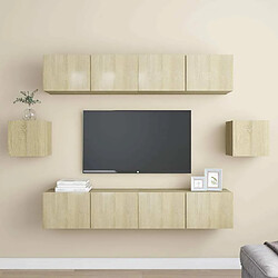 Maison Chic Ensemble de meubles TV 6 pcs | Banc TV Moderne pour salon | Meuble de Rangement - Chêne sonoma Aggloméré -MN89358