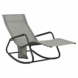 Maison Chic Chaise longue - Transat - Bain de Soleil acier et textilène gris