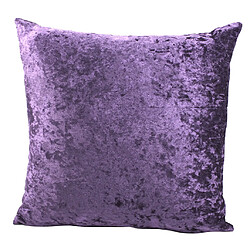 Avis 50x50cm courte housse de coussin velours peluche carré pour canapé violet foncé