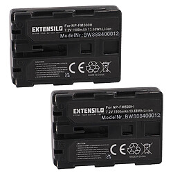 Vhbw EXTENSILO 2x Batteries compatible avec Sony poignée verticale VG-C77AM, VG-C99AM appareil photo, reflex numérique (1900mAh, 7,2V, Li-ion)