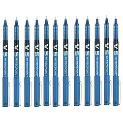 Biros à encre liquide Pilot Roller V-5 Bleu 12 Unités