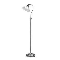 Searchlight Lampadaire Argent Satiné, Verre Style Holphane