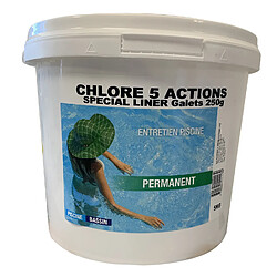 Chlore lent 5 actions galet "spécial liner" 250g 5kg - 35115bcm - NMP