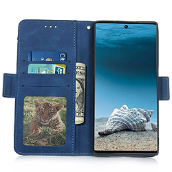 Wewoo Housse Coque Étui en cuir de style portefeuille skin veau pour Samsung Galaxy Note10 + / Note10 + 5Gavec fente carte séparée bleu pas cher